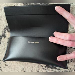 YSL Saint Laurent Glasses Case Black Leather